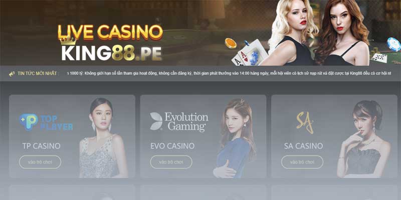 Giao diện king88 casino dễ chơi thuận lợi cho người chơi